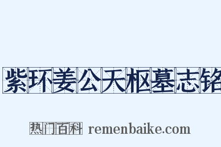 紫环姜公天枢墓志铭是什么意思的图片